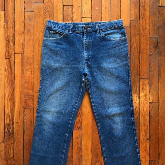 Vintage 80s LEE Riders Made in USA Men Blue Denim‎ High Rise Straight Leg Jeans - Picture 2 of 4
